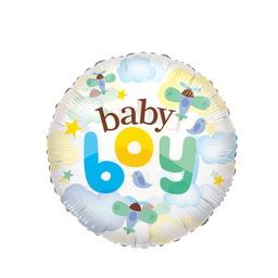 [281944724P] Baby Boy Airplanes Clear View 24&quot; Rnd Each (N)