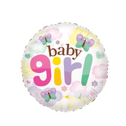 [281944824P] Baby Girl Butterflies Clear View 24&quot; Rnd Each (N)