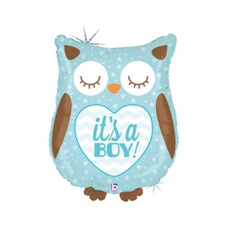 [2535158P] It's a Boy Baby Owl 26''/66cm shape Holo