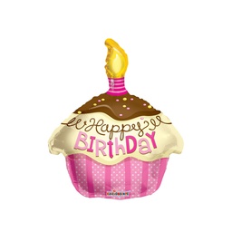 [281947418P] Cupcake Pink Foil 18/45cm Shape