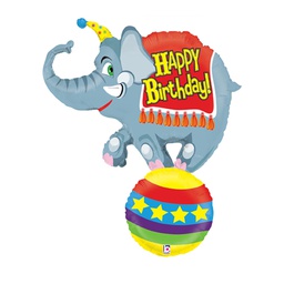 [2585821P] Circus Elephant Birthdayr Foil 41/104cm Shape