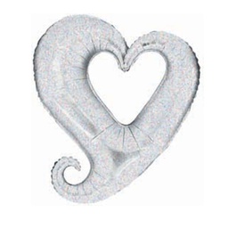 [2585126P] Chain of Hearts Silver Foil 37/94cm Shape