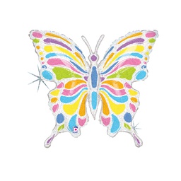 [2535087P] Shape Holographic  Pastel Butterfly Foil 33&quot; 1pk