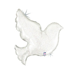 [2535124P] Pearl White Dove 34''/86cm Holo Shape
