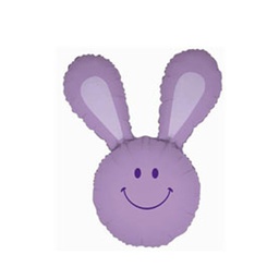 Smiley Bunny Lavndr Shape Foil Balloon 37&quot; 1pk