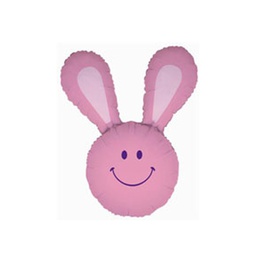 Smiley Bunny Pink Shape Foil Balloon 37&quot; 1pk