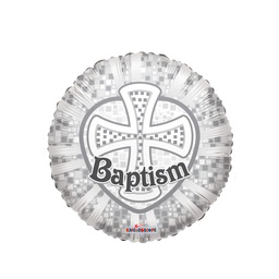 [281935918P] Baptism Silver Cross 18/45cm Rnd