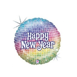 [2586706P] New Year's Disco Ball Foil 18&quot;/45cm Rd (C) (D)