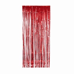 [5350AR] FS Metallic Curtains 90x 200cm - Apple Red