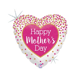 Glittering Mother's Day Confetti Shape Foil Balloon 18” 1pk