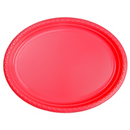 [6055COP] FS Oval Large Plate 12 Coral 20pk&quot;