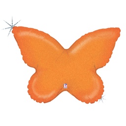 [2535128P] Shape Holo Butterfly Solid Orange Foil 30&quot; 1pk