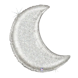 [2535733P] Shape Glitter Moon Silver 42&quot; Foil 1pk