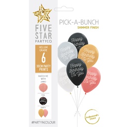 [750049] PICK-A-BUNCH H/Bday to You 30cm Asst 6pk