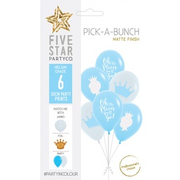[750095] PICK-A-BUNCH Fairytale Prince 30cm Blue/White 6pk