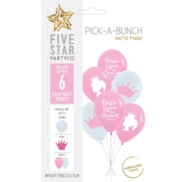 [750096] PICK-A-BUNCH Fairytale Princess 30cm Pink/Wht 6pk