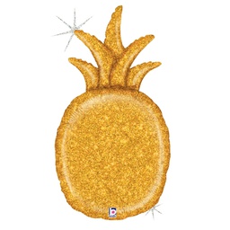 [2535807P] Shape Holo Gold Glitter Pineapple Foil 35&quot; 1pk