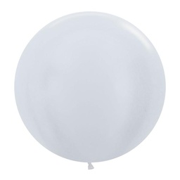 [7062405] Shimmer White 60cm Round Balloons 2pk