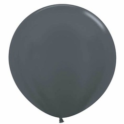 [7062578] Shimmer Graphite 60cm Round Balloons 2pk (D)