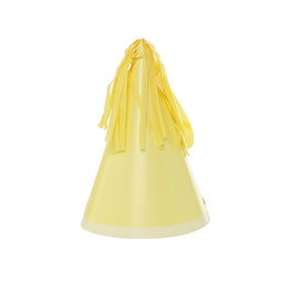 [6150PYP] FS Party Hat with Tassel Topper Pastel Yellow 10pk