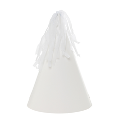 [6150WHP] FS Party Hat with Tassel Topper White 10pk