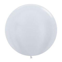 [5062405] Pearl White 60cm Round Balloons 10pk