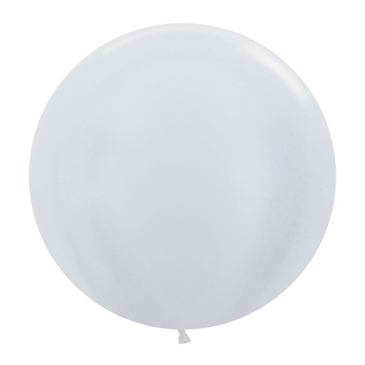 Pearl White 60cm Round Balloons 10pk
