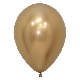 [5050970] Reflex Gold 30cm Round Balloon 50pk