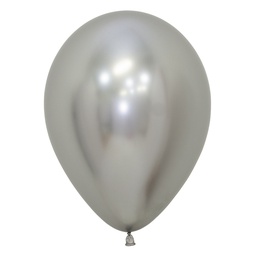 [5050981] Reflex Silver 30cm Round Balloon 50pk