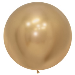 [7062970] Reflex Gold 60cm Round Balloon 2pk