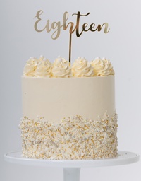 [420101] FS Cake Topper EIGHTEEN Gold 1pk