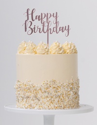 [420022] FS Cake Topper H/BIRTHDAY Rose Gold 1pk