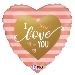 [2526071P] Shape Max Float Rose Gold I Love You 18&quot; 1pk-New
