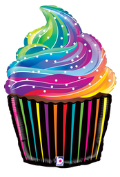 [2535856P] Shape Rainbow Cupcake Foil 27&quot; 1pk New
