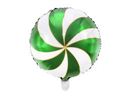 [26107012] PD Foil Balloon Round Candy Swirl Green 1pkt 35CM