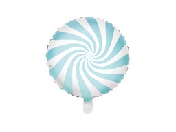 [2620001] PD Foil Balloon Candy Round Swirl Pastel Blue 1pkt 35CM