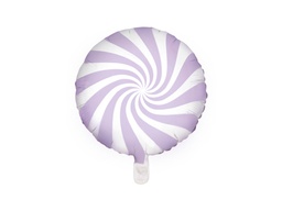 [2620004] PD Foil Balloon Candy Round Swirl Pastel Lilac 1pkt 35CM