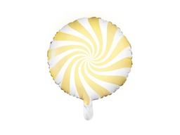 [2620084] PD Foil Balloon Candy Round Swirl Pastel Yellow 1pkt 35CM