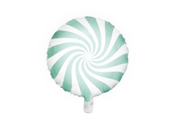 [2620103] PD Foil Balloon Candy Round Swirl Pastel Mint 1pkt 35CM