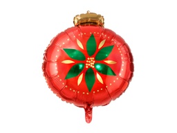 [26115] PD Foil Balloon Matte Christmas Bauble Green Leaf 1pkt 45x45CM