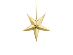 [26P130019] PD Hanging Paper Star Gold 1pkt 30cm