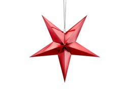 [26P145007] PD Hanging Paper Star Metallic Red 1pkt 45cm