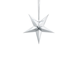 [26P130018] PD Hanging Paper Star Silver 1pkt 30cm