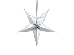 [26P145018] PD Hanging Paper Star Silver 1pkt 45cm