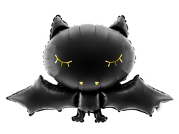 [2638] PD Foil Balloon Black Bat with Gold Detail 1pkt 80x52CM