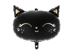 [2684] PD Foil Balloon Matte Black Cat with Gold Detail 1pkt 48x36CM