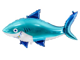 [2669] PD Foil Balloon Glossy Shark Aqua 1pkt 102x62CM 