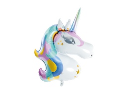 [2674] PD Foil Balloon Unicorn Head Colourful Hair 1pkt 73x90CM 