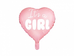 [2621081] PD Foil Balloon Matte Heart it's a Girl 1pkt 45CM pastel pink