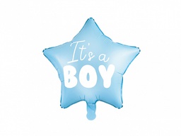 [2622001] PD Foil Balloon Matte Star it's a Boy 1pkt 45CM Pastel Blue